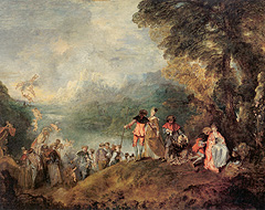 Watteau, Le pèlerinage à l´île de Cythère, 1717