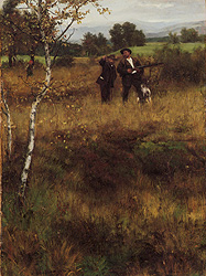 Leibl, Leibl und Sperl auf der Jagd, um 1888