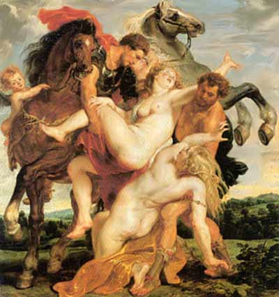 Raub der Töchter des Leukippos von Rubens