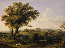 Hackert, Blick auf die Villa Albani in Rom I, 1779