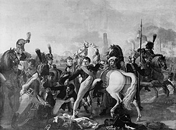 Gautherot, Napoleons Verwundung vor Regensburg, Salon 1810