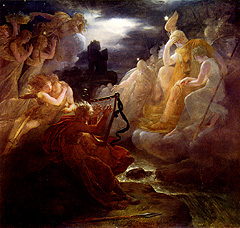 Gérard, Ossian évoque les fantômes au son de la harpe sur les bords du Lora, 1800/ 1810
