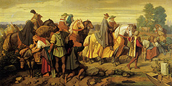 Schwind, Kaiser Rudolfs Ritt zum Grabe, 1855/1857