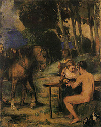 Marées, Entwurf zur abendlichen Waldszene, um 1870