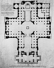 Sellier, "Plan de la Nouvelle Église de Sainte Geneviève...". Gravure, 1775